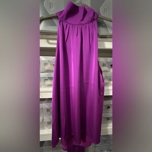 Joy Joy Deep Purple Sleeveless Blouse w/Tie Back